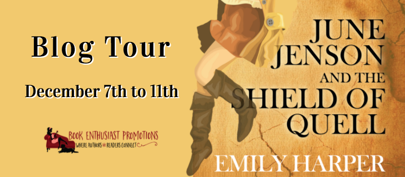 June Jenson and the Shield of Quell, June Jenson Series Book 1 by Emily Harper Blog Tour @emilyswhitelies